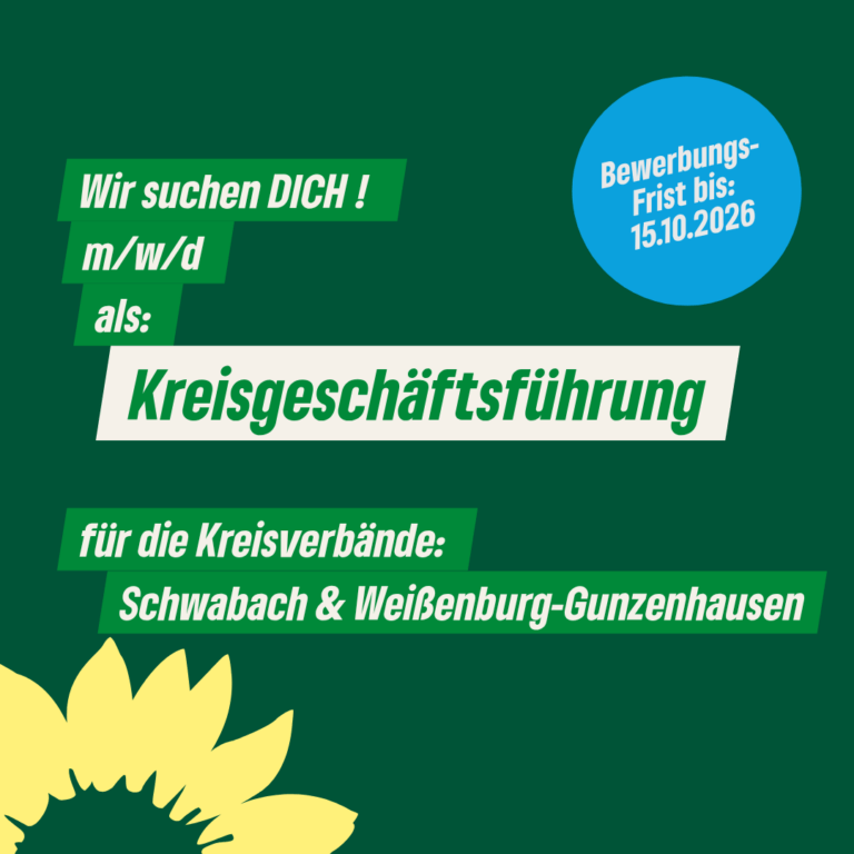 Stellenausschreibung Kreisgeschäftsführung für den KV Schwabach und Weißenburg-Gunzenhausen